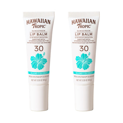 Hawaiian Tropic front packaging showing twin pack and SPF 30 protection