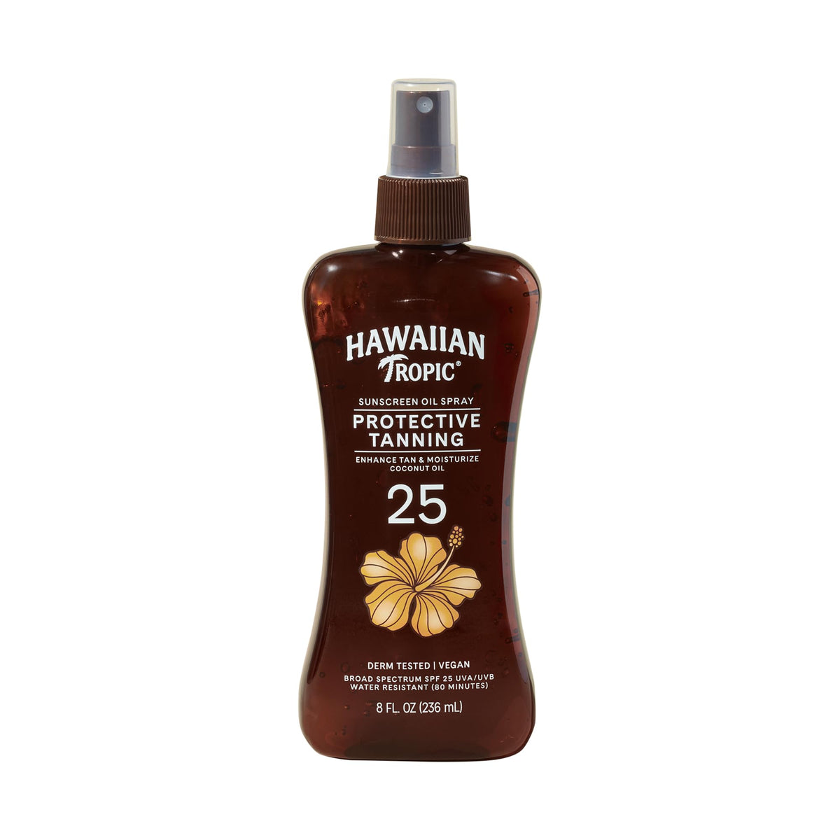 Hawaiian Tropic front packaging showing SPF 25 and hydrating benefits
