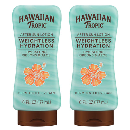Hawaiian Tropic front packaging twin pack showing product and benefits