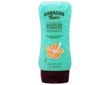 Hawaiian Tropic front packaging showing bottle and clear gel benefit cooling