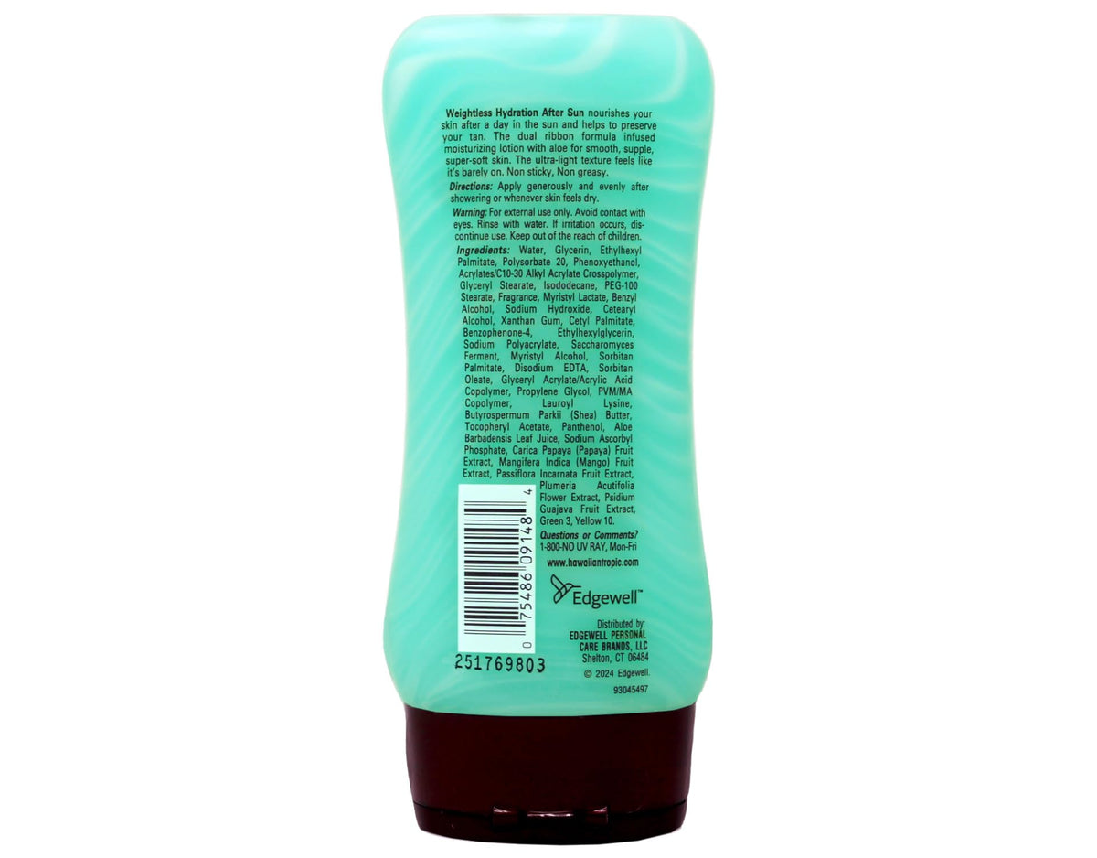 Hawaiian Tropic close-up of gel ribbons highlighting concentrated hydration