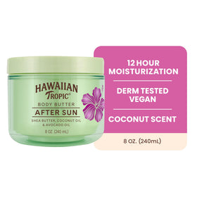 Hawaiian Tropic open jar texture highlighting creamy spreadability and nourishment