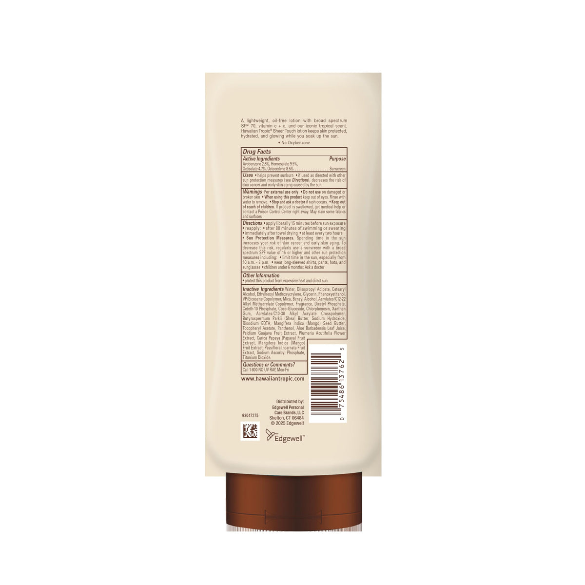 Hawaiian Tropic in a beach setting conveying water resistance and outdoors benefit