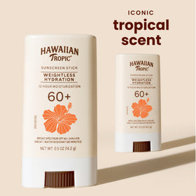 Hawaiian Tropic stick creamy texture up close demonstrating fast absorption