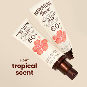 hawaiian tropic close-up texture highlighting fast-absorbing, non-greasy feel