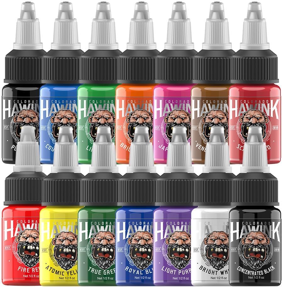 HAWINK front packaging showing 14 bottles and organized kit for quick selection