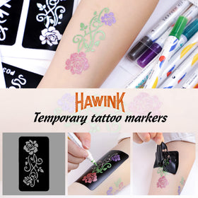 HAWINK marker color swatches displaying vibrant washable pigments