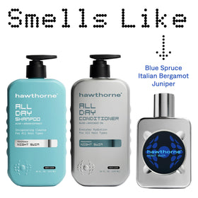 Hawthorne in-bathroom lifestyle with man using set for freshness