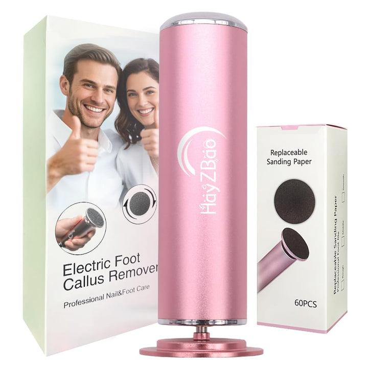 HayZBao front view of pink callus remover showing compact design and easy use