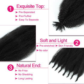 Hbegant bundle pre-fluffed strands fanned out to show ease of installation