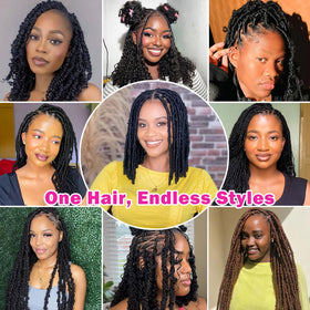 Hbegant styled high ponytail using twist hair showing quick styling benefit