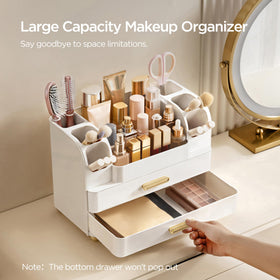 HBlife open drawers with lipsticks and nail polish showing hidden tidy storage benefit