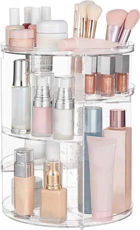 HBlife front view of clear carousel showing neat storage benefit