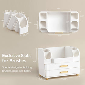 HBlife close-up of left-side brush slots highlighting organized brush storage benefit