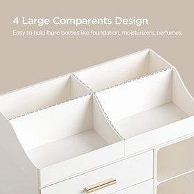 HBlife top compartments filled with skincare and makeup for easy daily reach