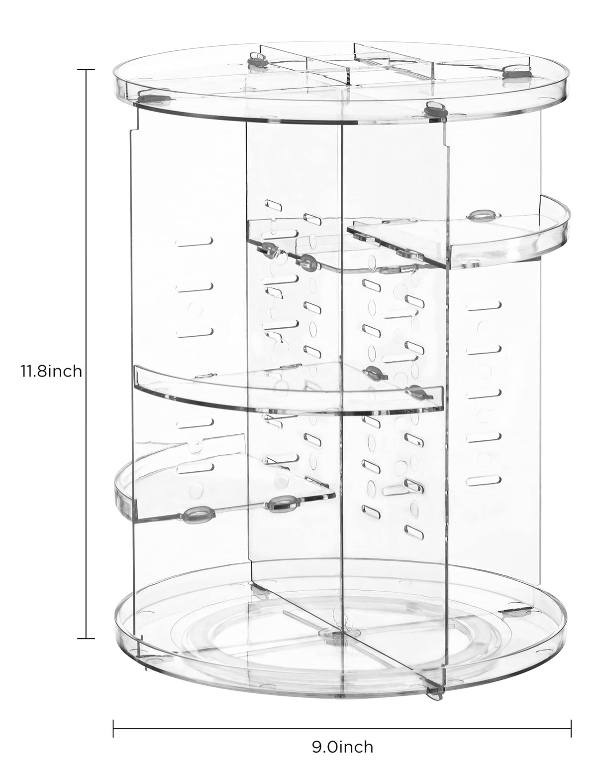 HBlife top view revealing adjustable trays for customized organization