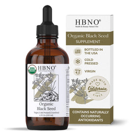 HBNO front packaging 4oz glass bottle showing label and seal for authenticity