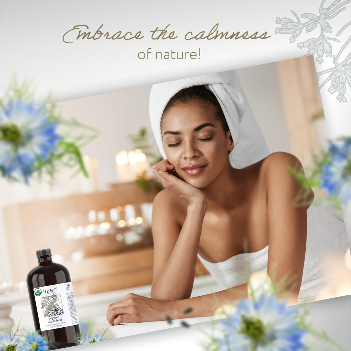 HBNO bottle next to measuring cup showing large-value size benefit