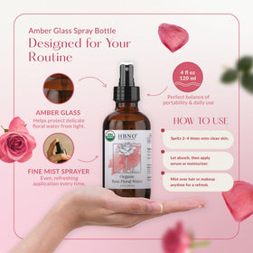 HBNO bottle next to phone showing 4 fl oz travel-friendly size benefit