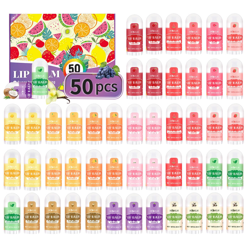HCKLM front packaging showing 50 mini balms and flavor variety for easy gifting
