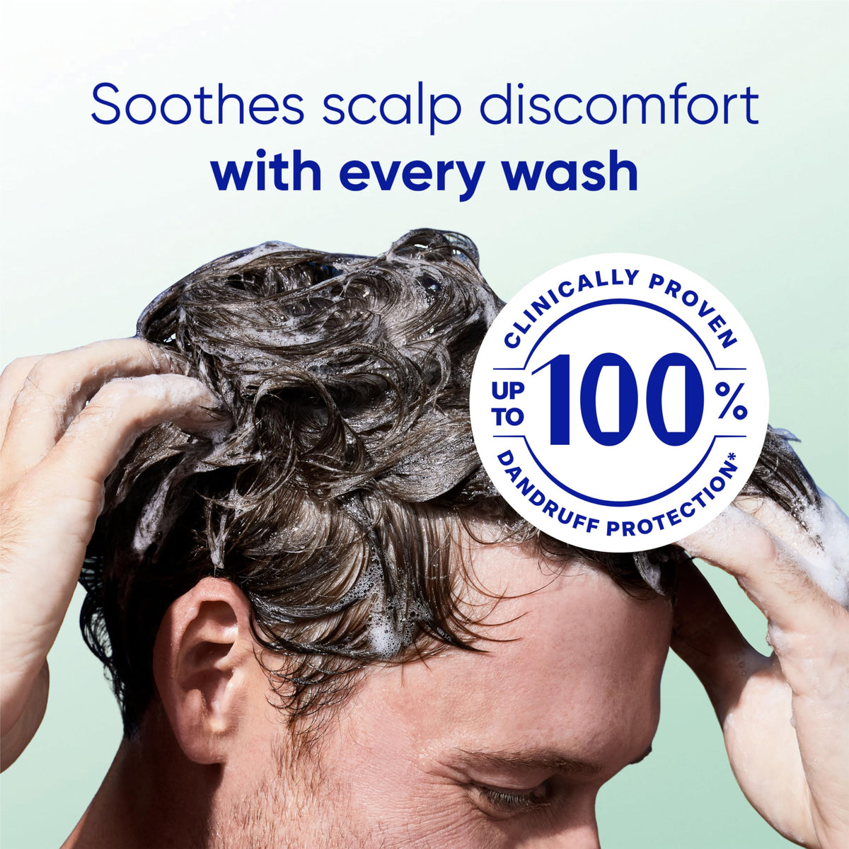 Head & Shoulders in-shower scene showing gentle scalp care routine