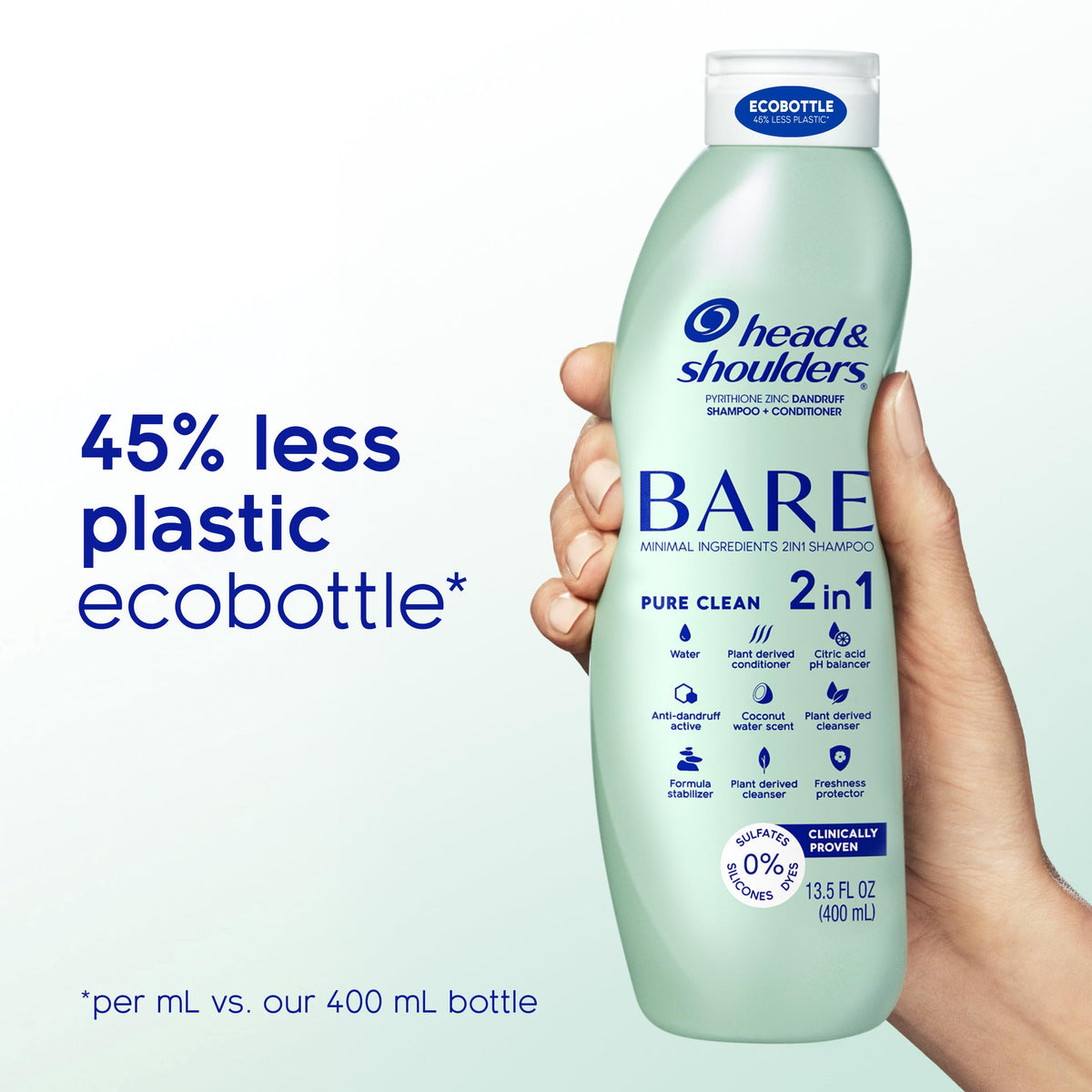 Head & Shoulders in-shower use showing easy application and rinse