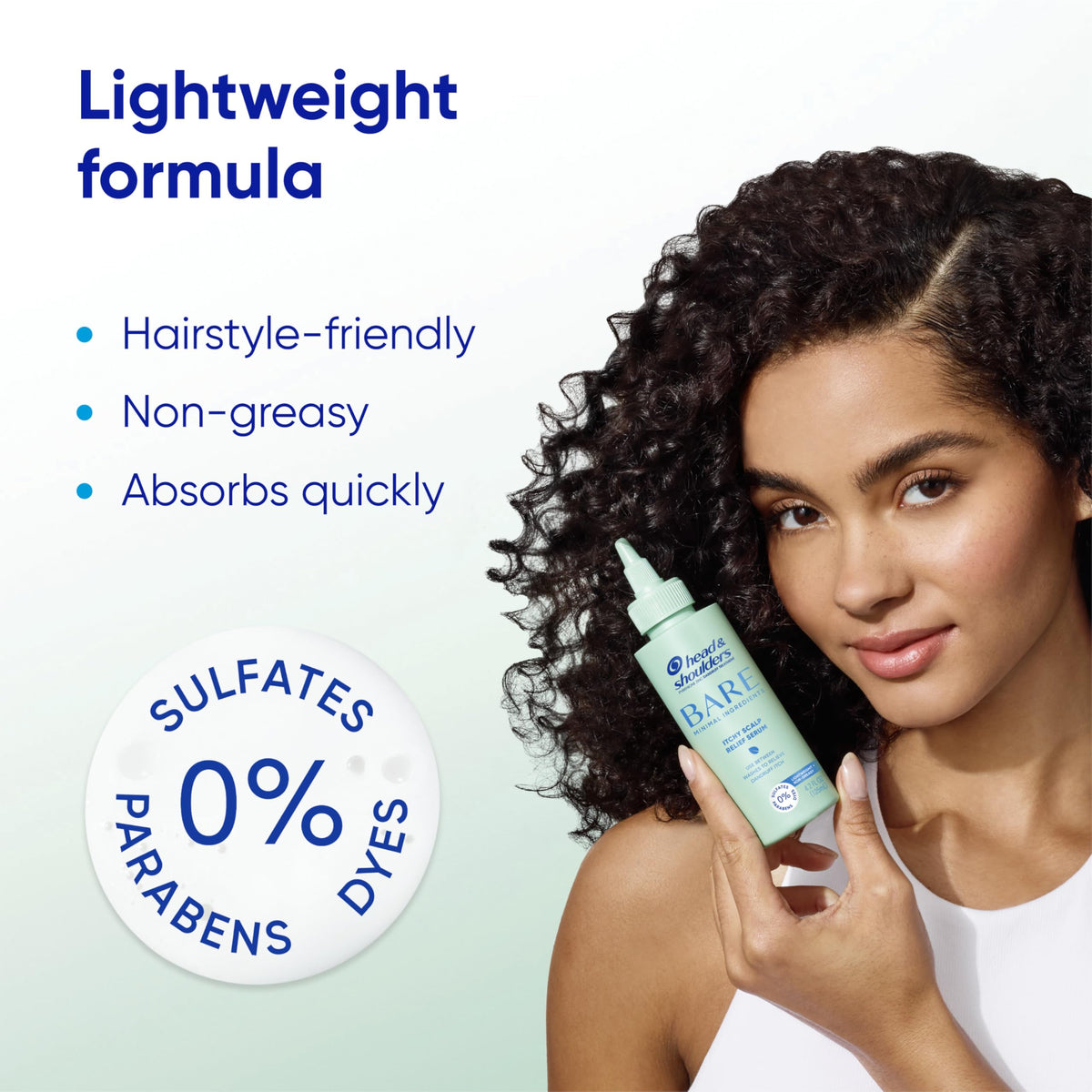 Head & Shoulders ingredient label highlighting minimal formula benefits