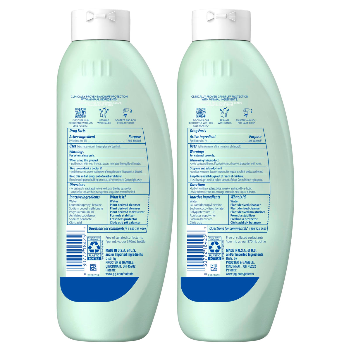 Head & Shoulders rollable bottle demonstrating easy final dispensing