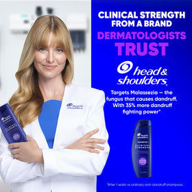 Head & Shoulders before and after scalp photos showing reduced flakes benefit