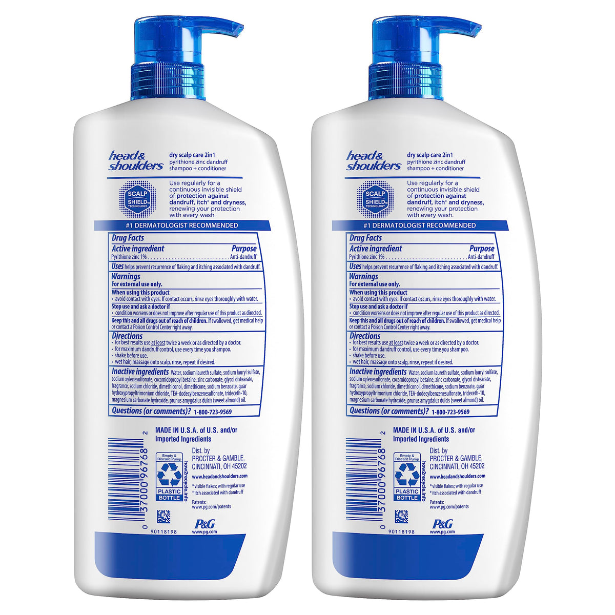 Open cap pouring Head & Shoulders shampoo to show texture and easy dispensing