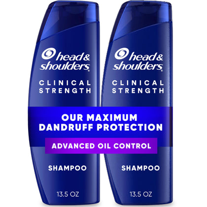 Head & Shoulders clinical front packaging showing twin bottles and benefits