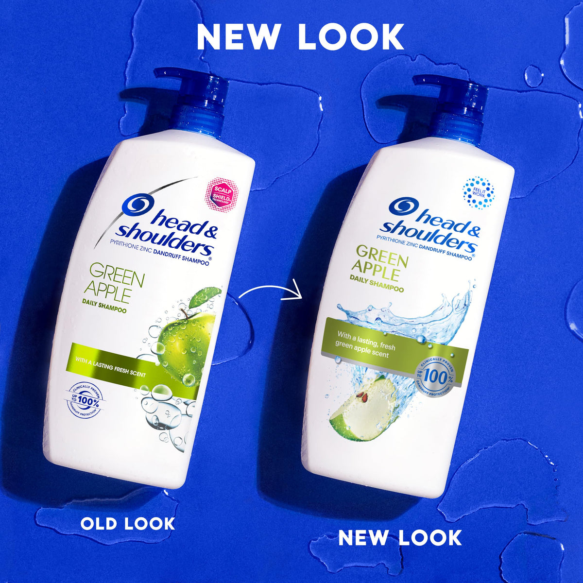 Head & Shoulders back label with ingredients and usage directions benefit