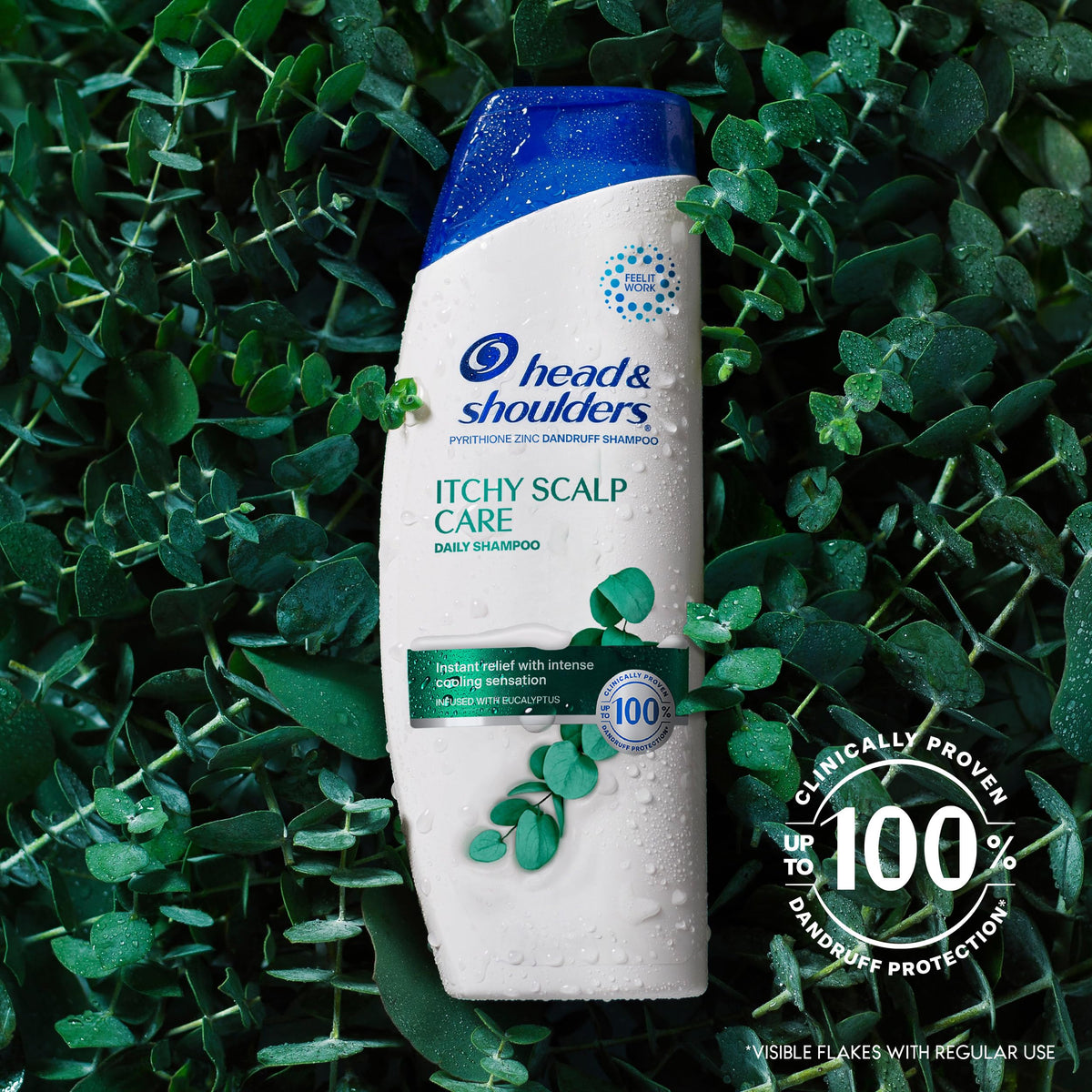 Head & Shoulders shampoo pouring into hand with foam, demonstrating gentle lathering benefit