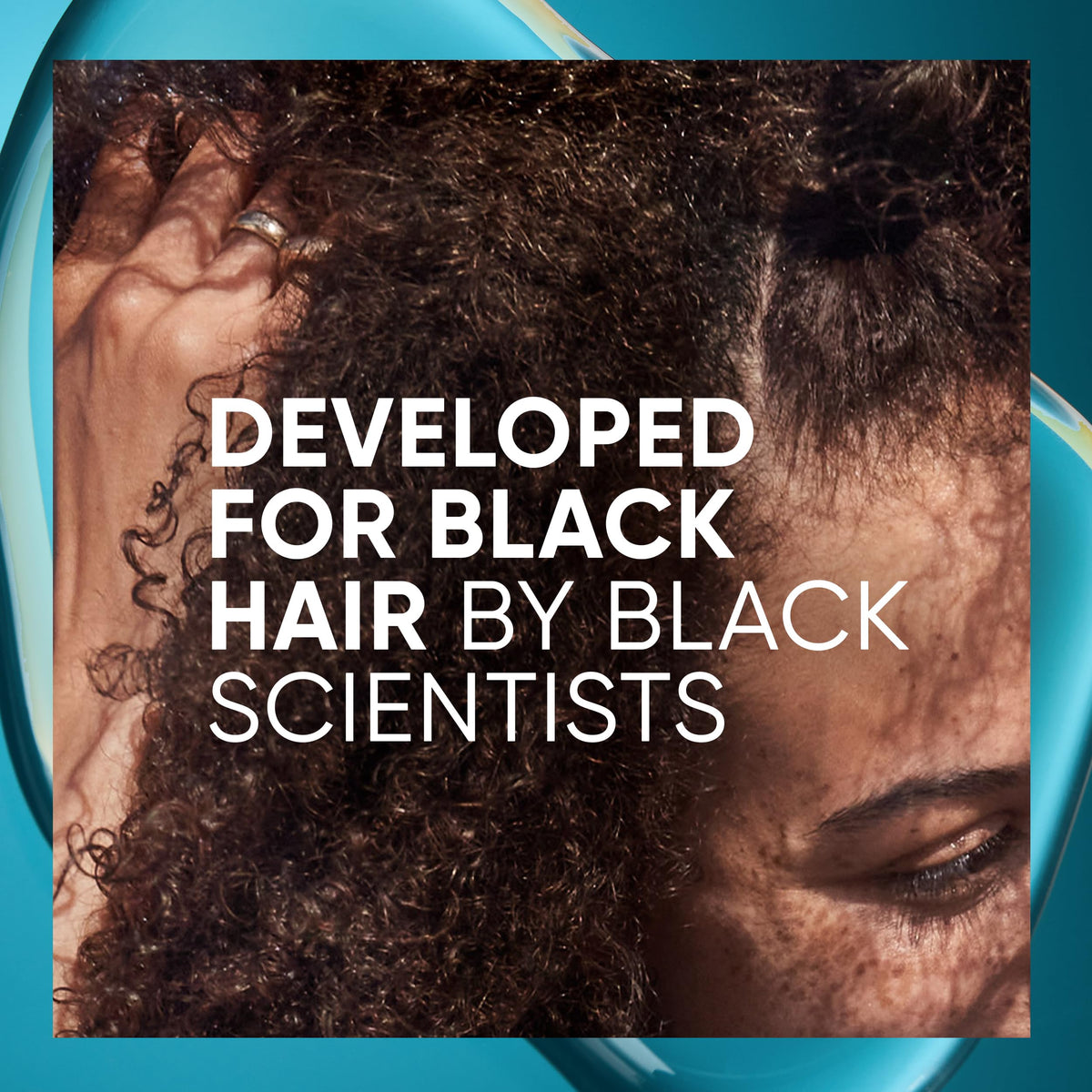 Head & Shoulders in-shower on curly hair showing scalp relief and hydrated curls