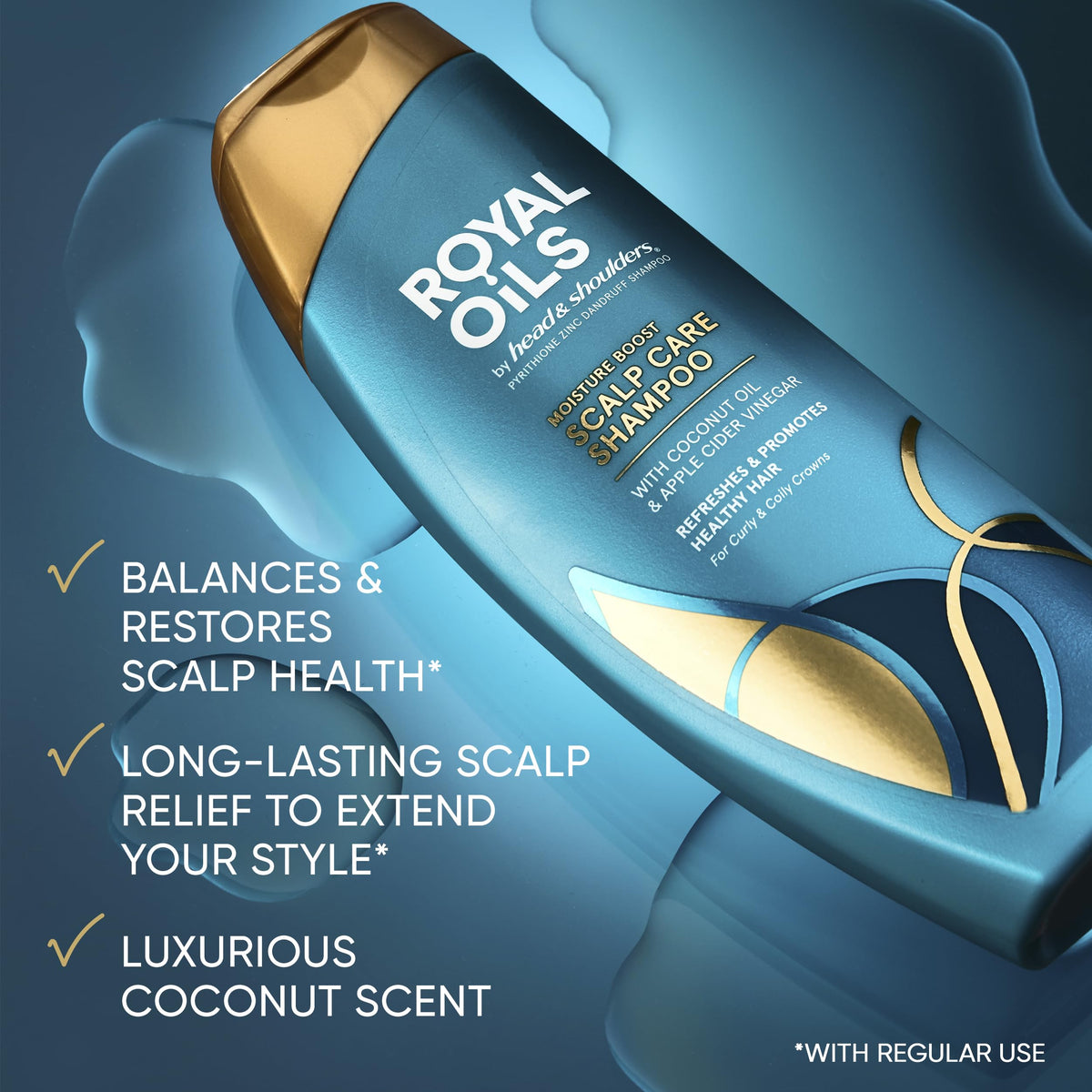 Head & Shoulders shampoo texture on palm showing lightweight moisturizing lather