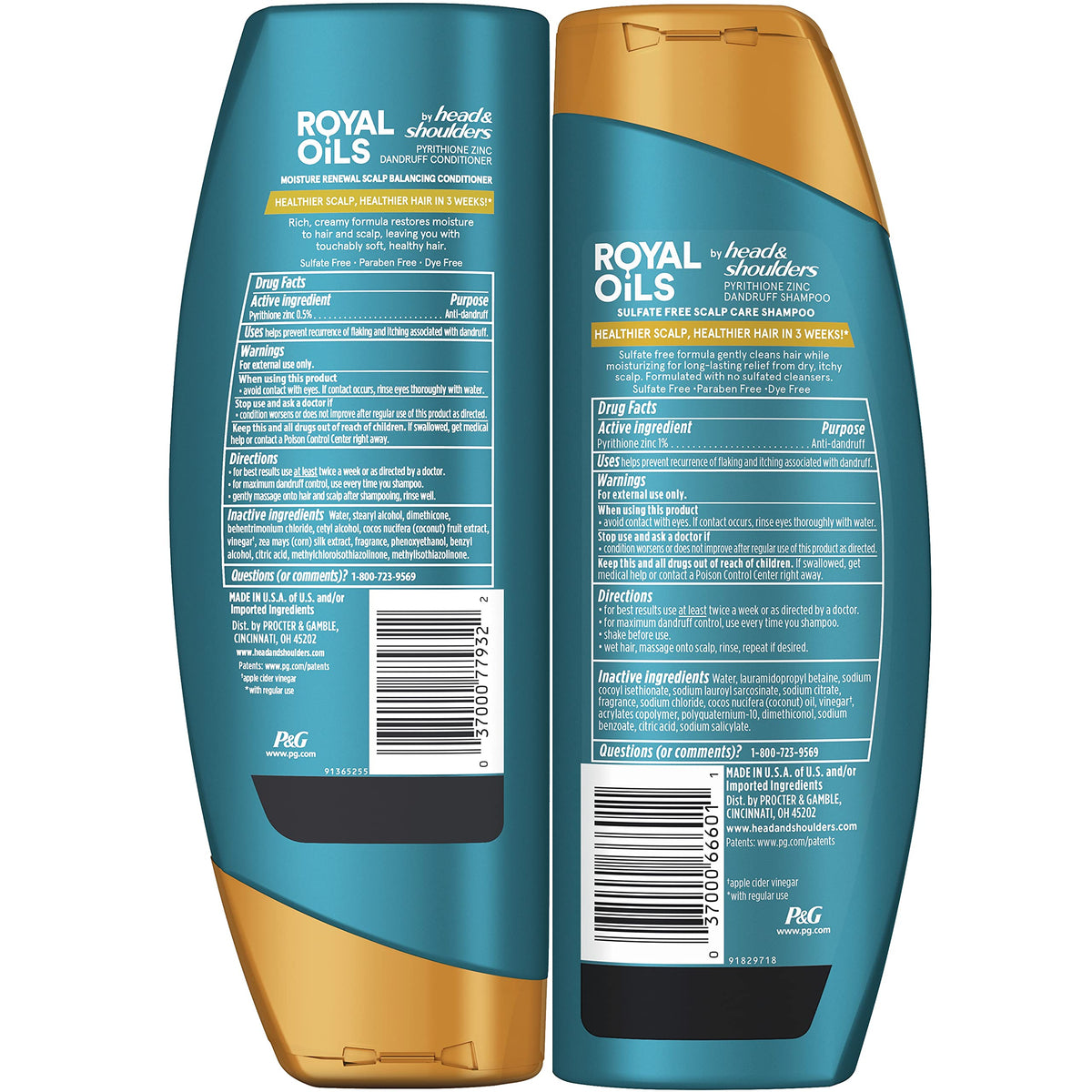 Head & Shoulders bottles held in hand showing size and travel convenience