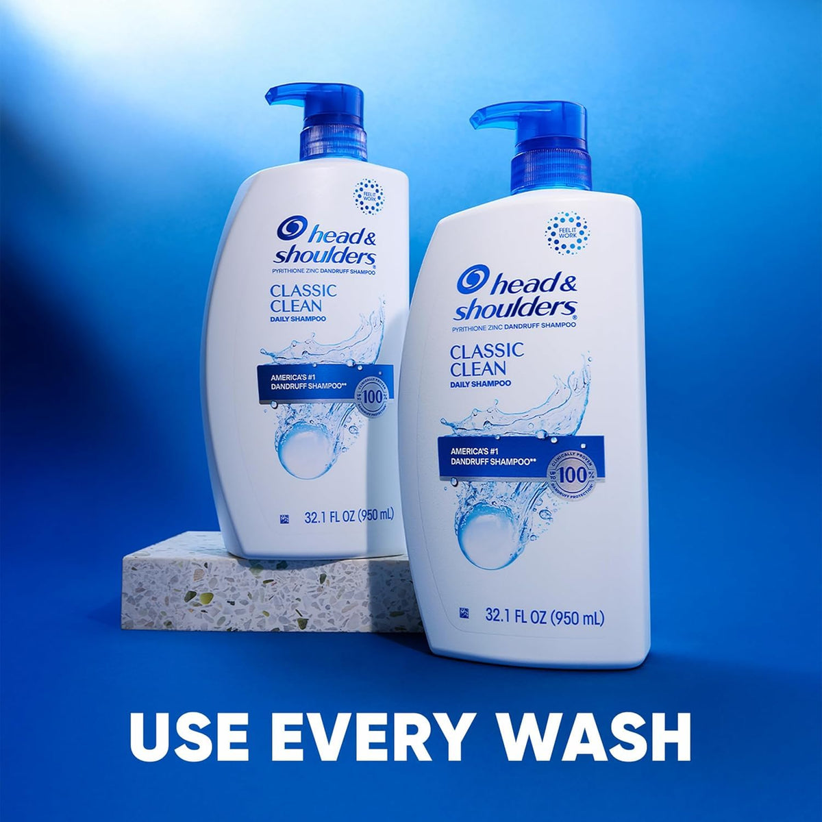 Person using Head & Shoulders in shower illustrating routine dandruff care