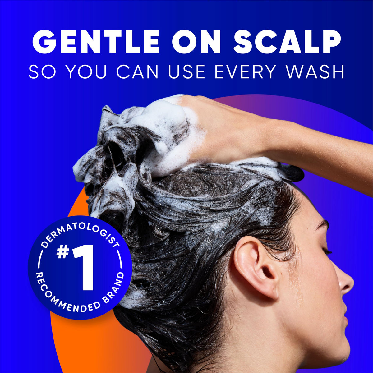 Head & Shoulders shampoo in hand being applied to scalp for targeted relief