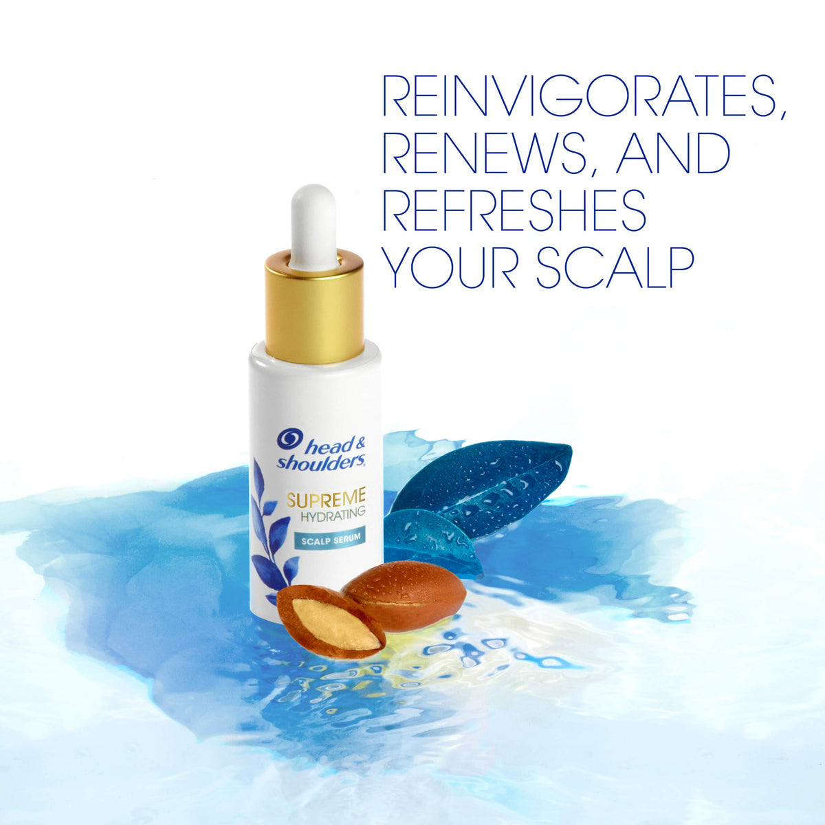 Head & Shoulders serum texture pooled to show lightweight, non-greasy hydration benefit