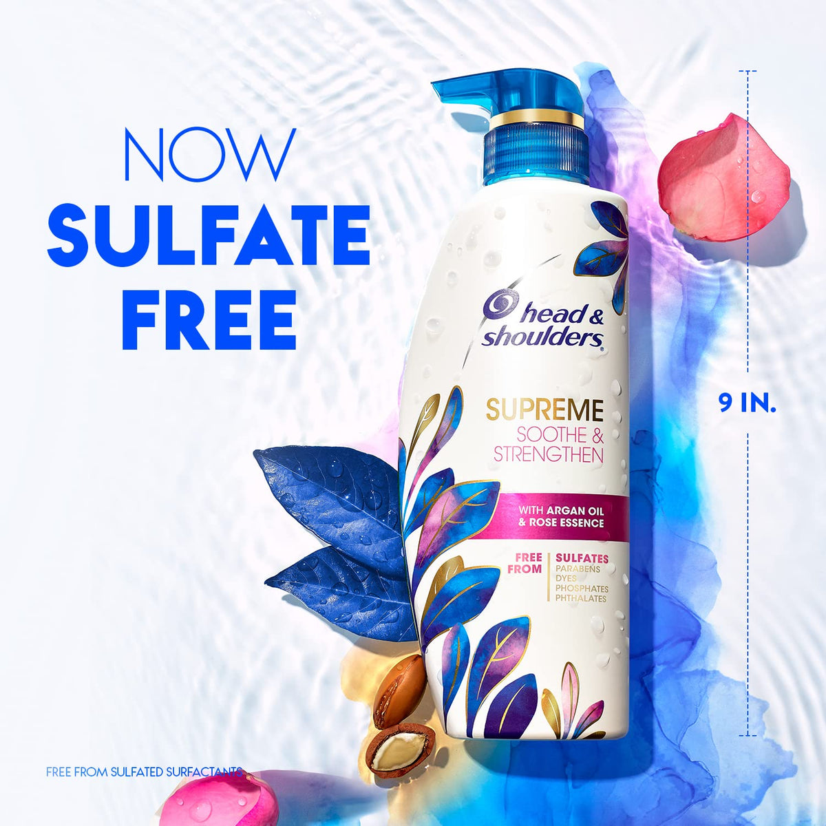 Head & Shoulders shampoo pump close-up showing easy dispensing and control