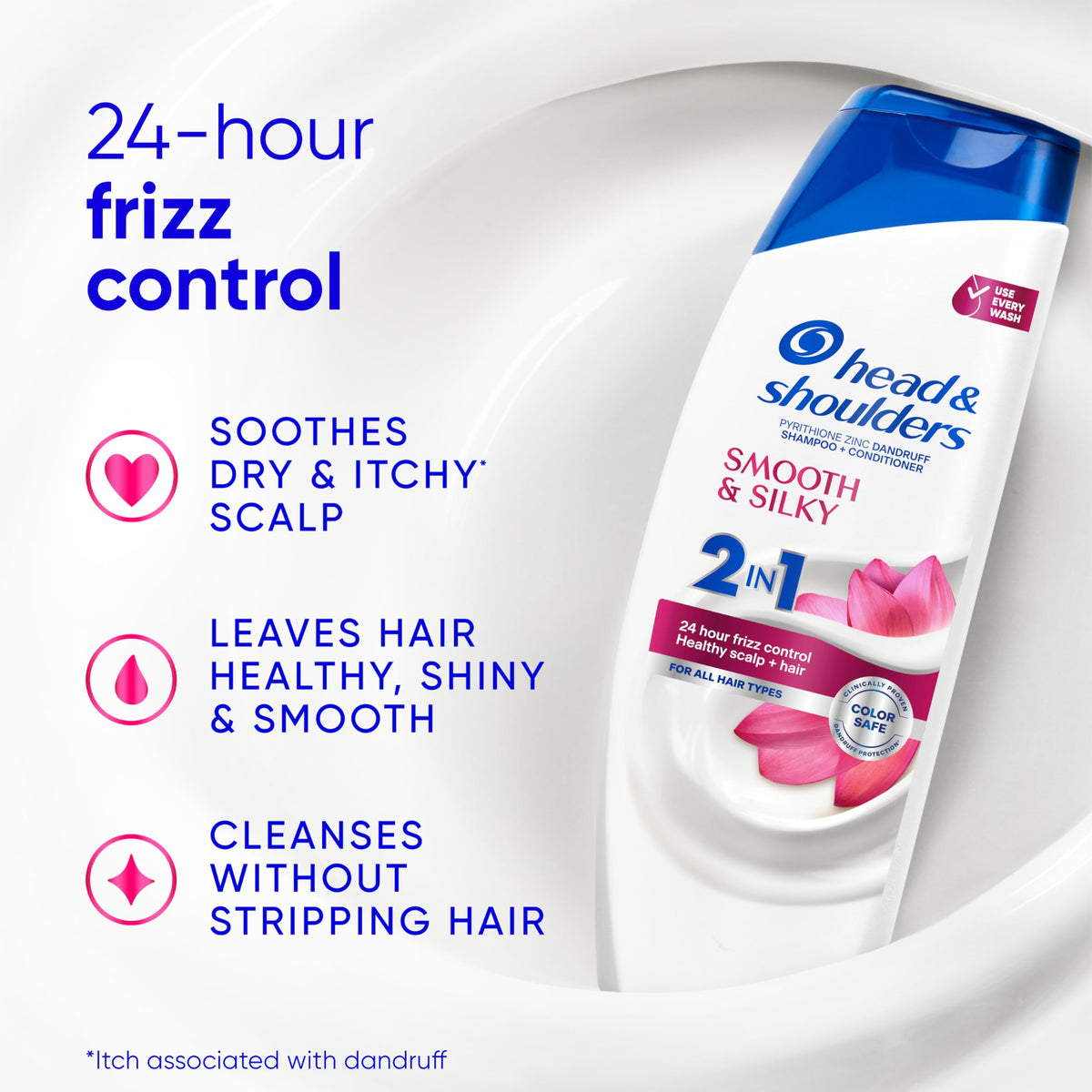 Head & Shoulders creamy lather texture demonstrating moisturizing foam