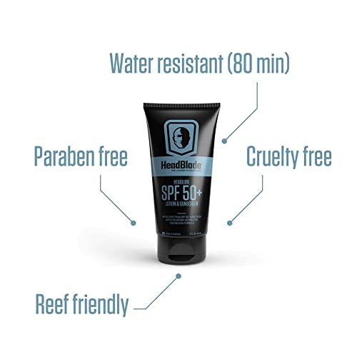HeadBlade HeadLube being applied to a shaved scalp for sweat-resistant protection