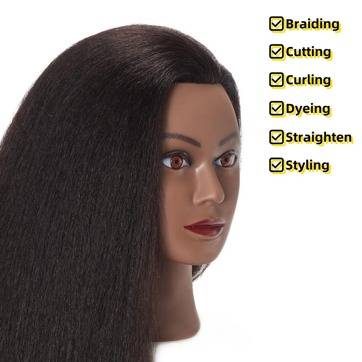Headwinn close-up of human hair texture and strand detail for accurate practice