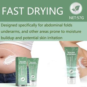 Healora Intertrigo applied under breast to reduce friction and moisture