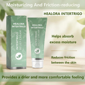 Healora Intertrigo held in hand to show compact size and travel convenience