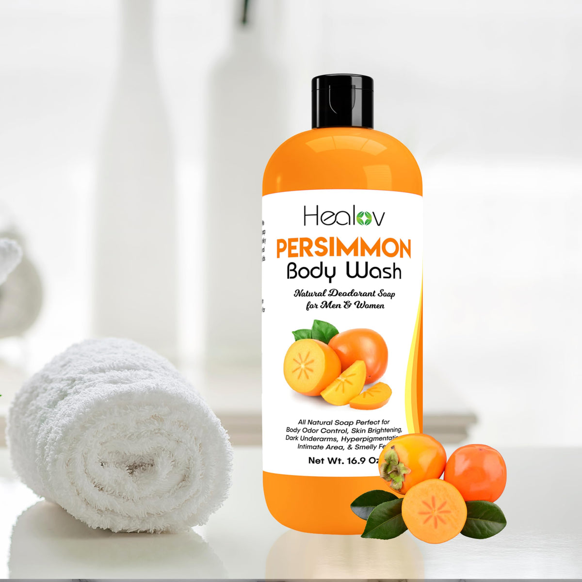 Healov soap in childrenʼs bath implying kid-safe gentle deodorizing benefit