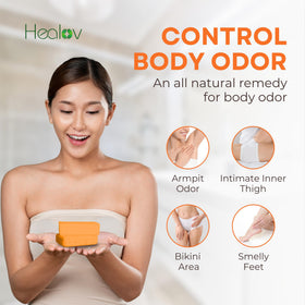 Healov persimmon soap close-up texture highlighting gentle, moisturizing oils