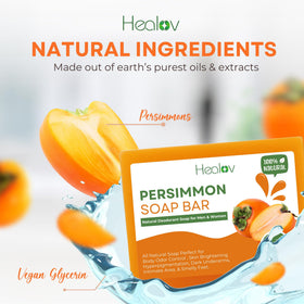Healov persimmon soap applied underarm showing deodorizing benefit