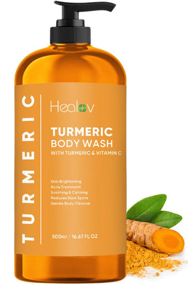 Healov front bottle showing product and brightening benefit