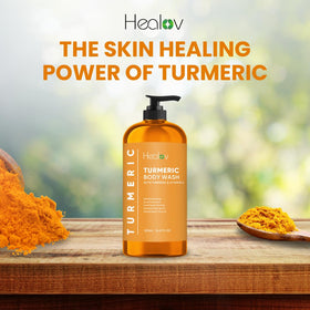 Healov label close-up highlighting turmeric and natural ingredients benefit